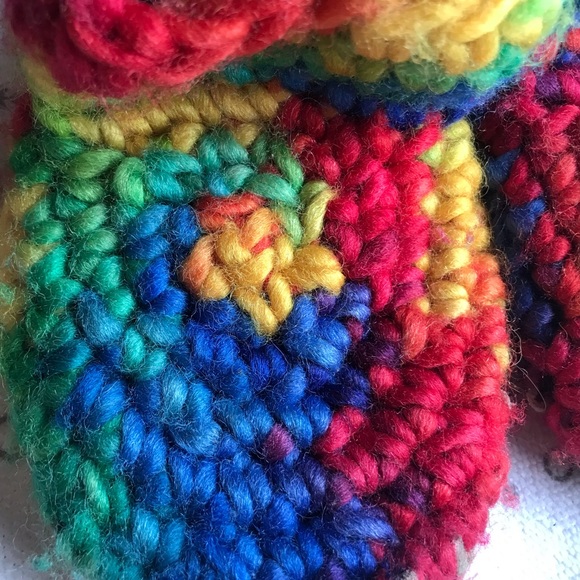 Padaig knitted wool rainbow made in Canada 🇨🇦 slippers! - Picture 4 of 6